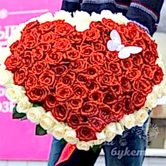 Букет сердце из 101 розы